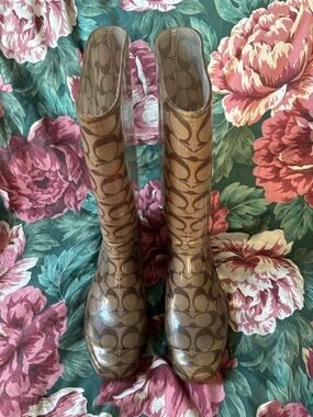 Coach rubber rain boots